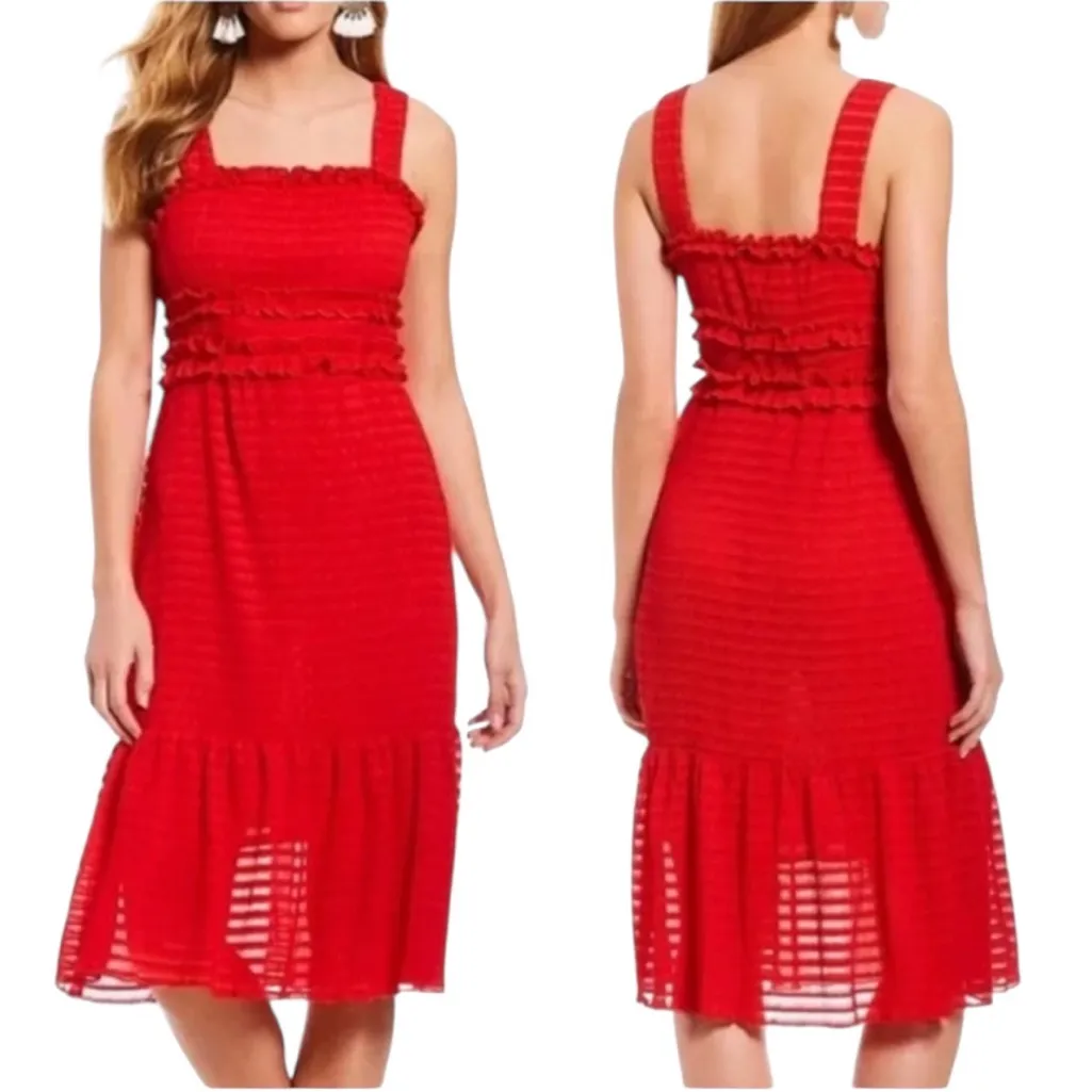 Gianni Bini Snyder Ruffle Tiered Midi Dress Red WORN ONCE Size XS - Image 2