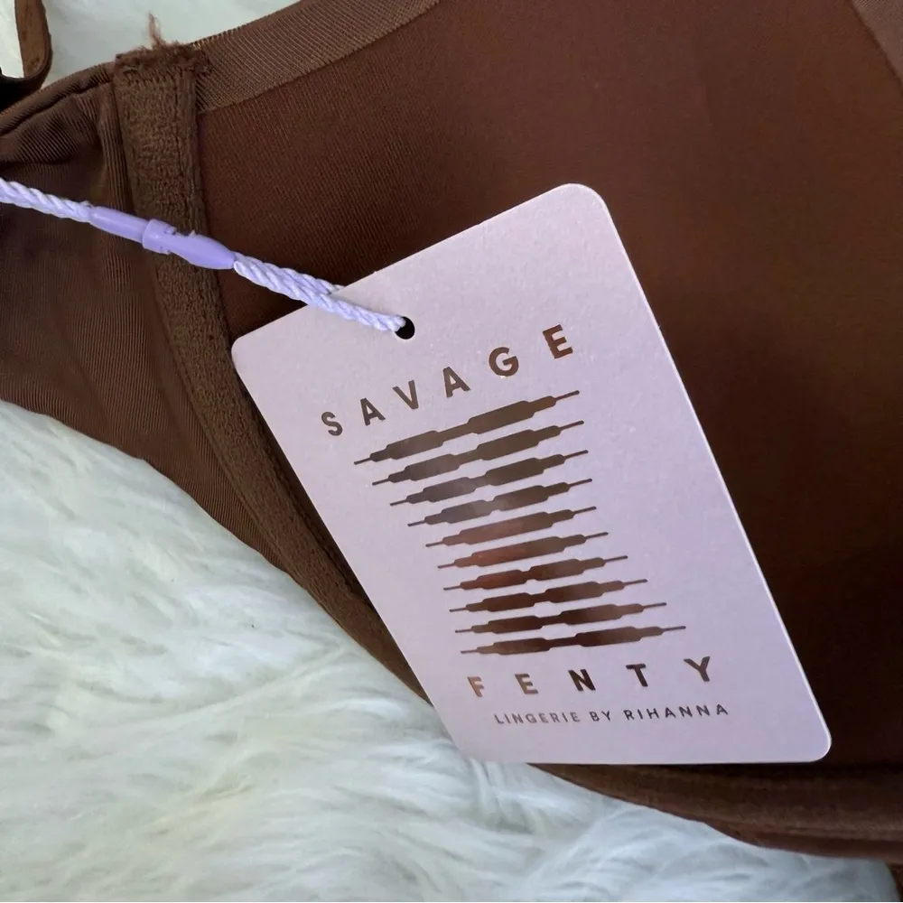 Savage x Fenty NEW MICROFIBER PUSH-UP BRA Elegant Brown Women's Size 30C NWT - Image 4