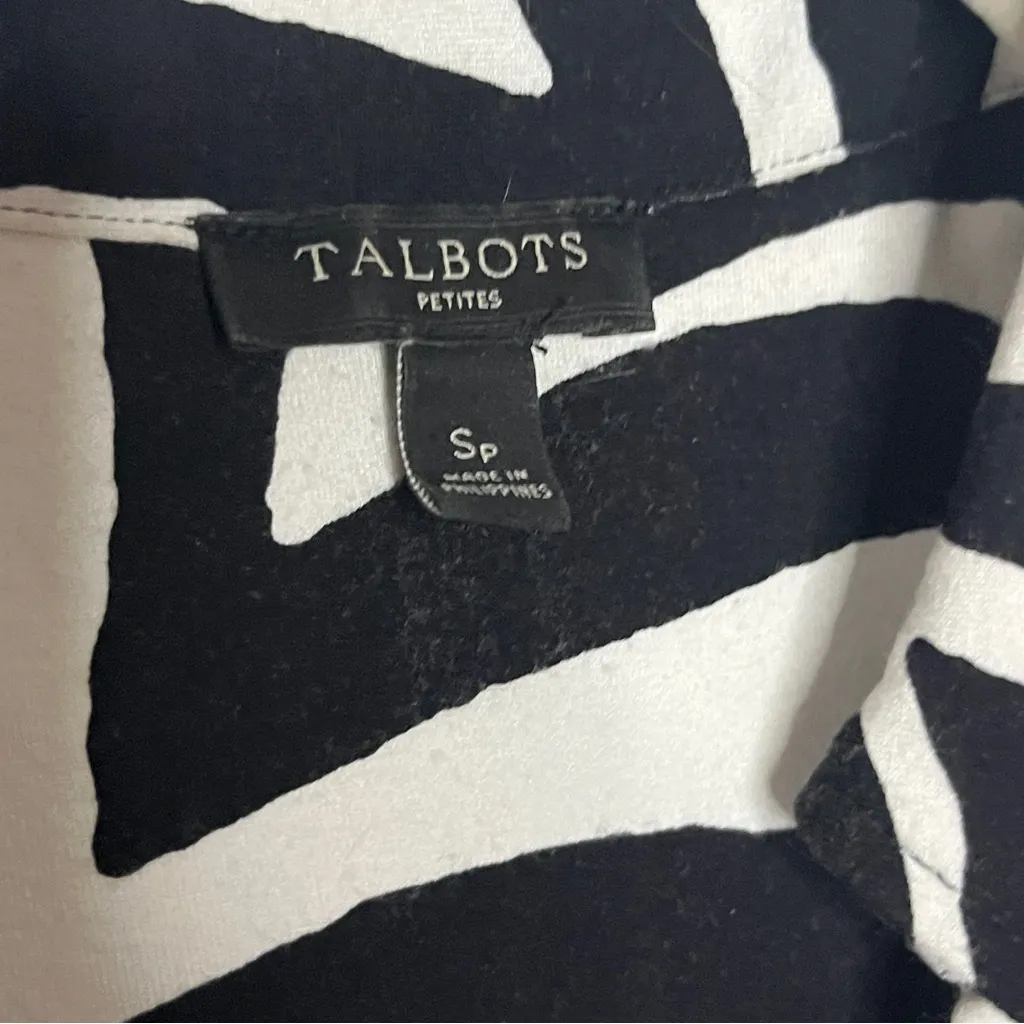 Talbots Monochrome Zebra Long Sleeve Dress - Image 5