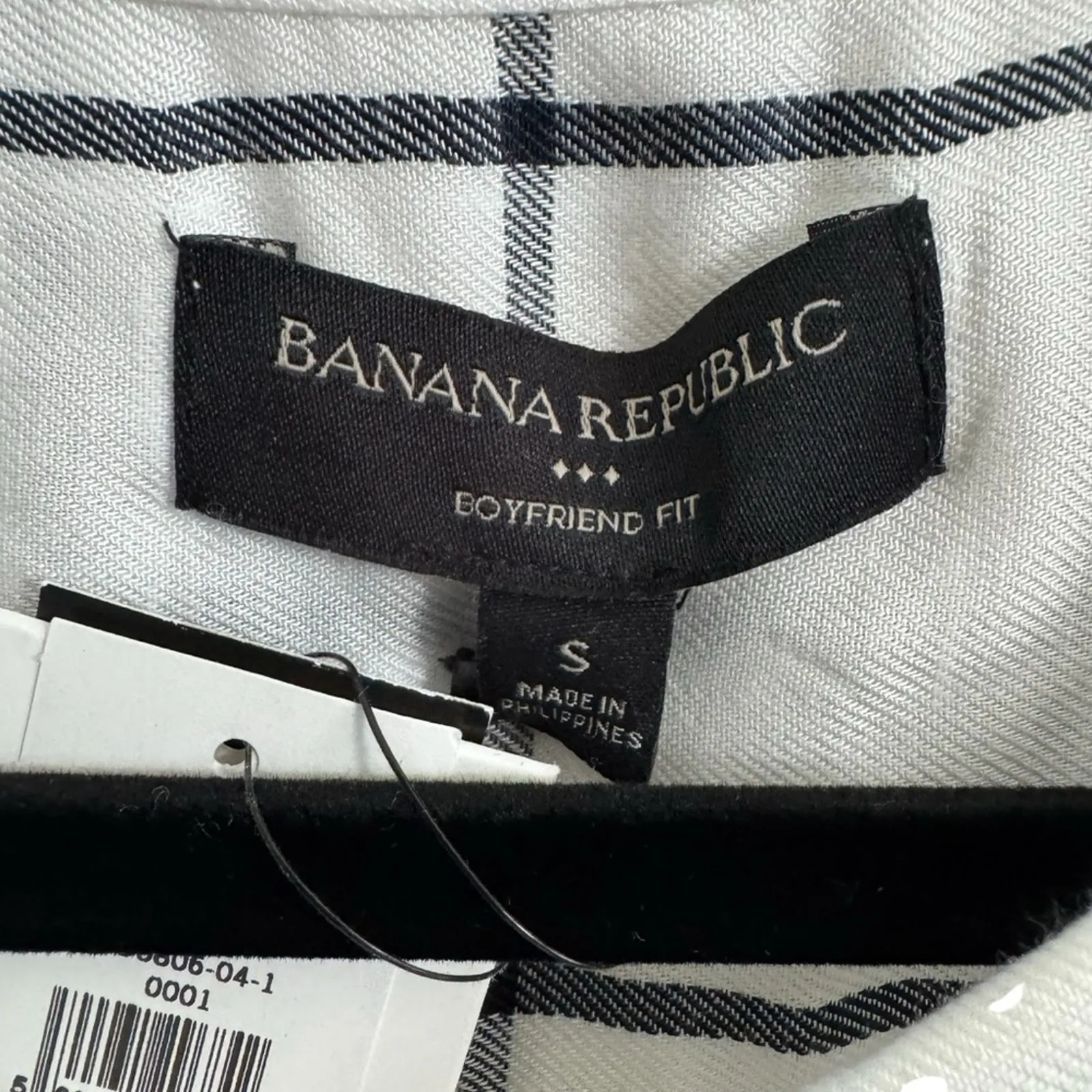 Banana Republic Factory Boyfriend Fit Window Pane Button Down Shirt NWT - Image 3
