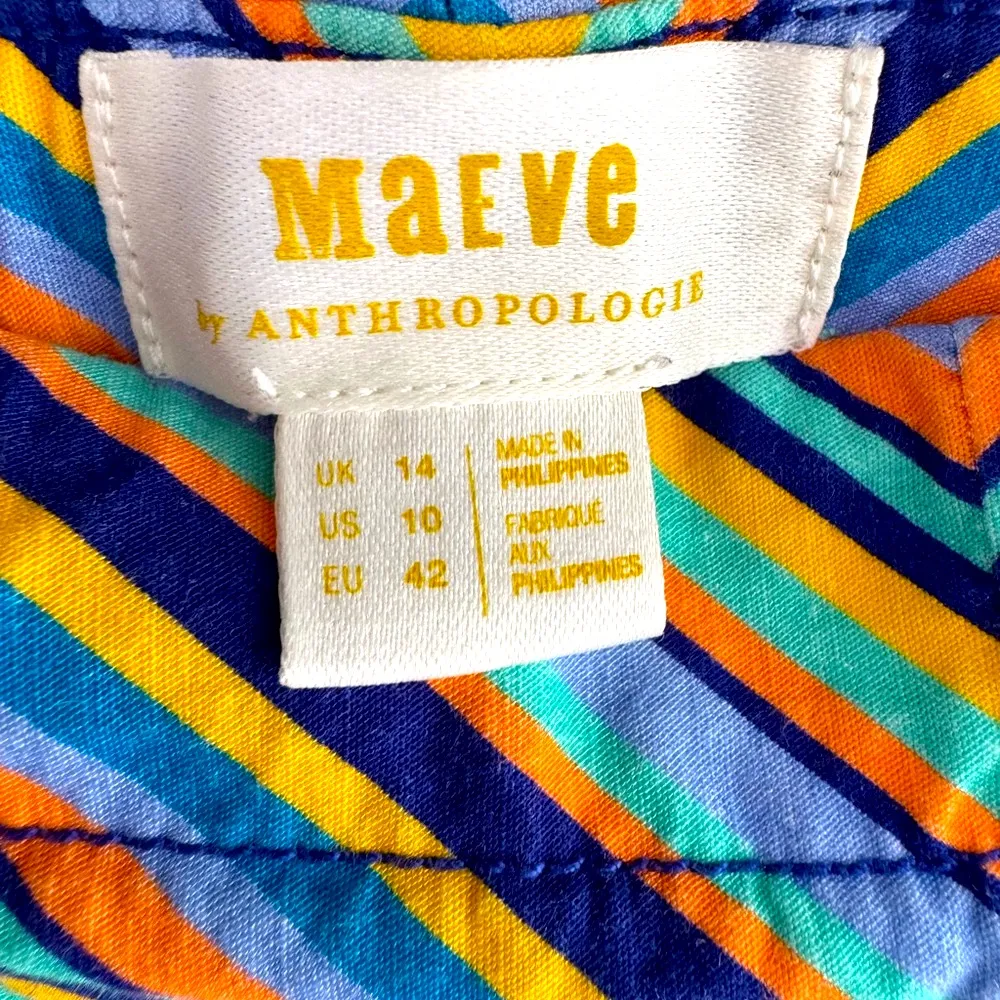 Anthropology Maeve Yellow and Blue High Waist Geometric Shorts Size undefined - Image 5