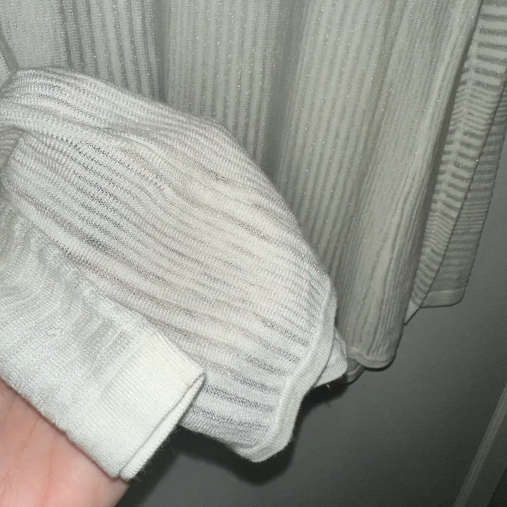 Calvin Klein‎ cardigan sheer sweater cream color XS - Image 7