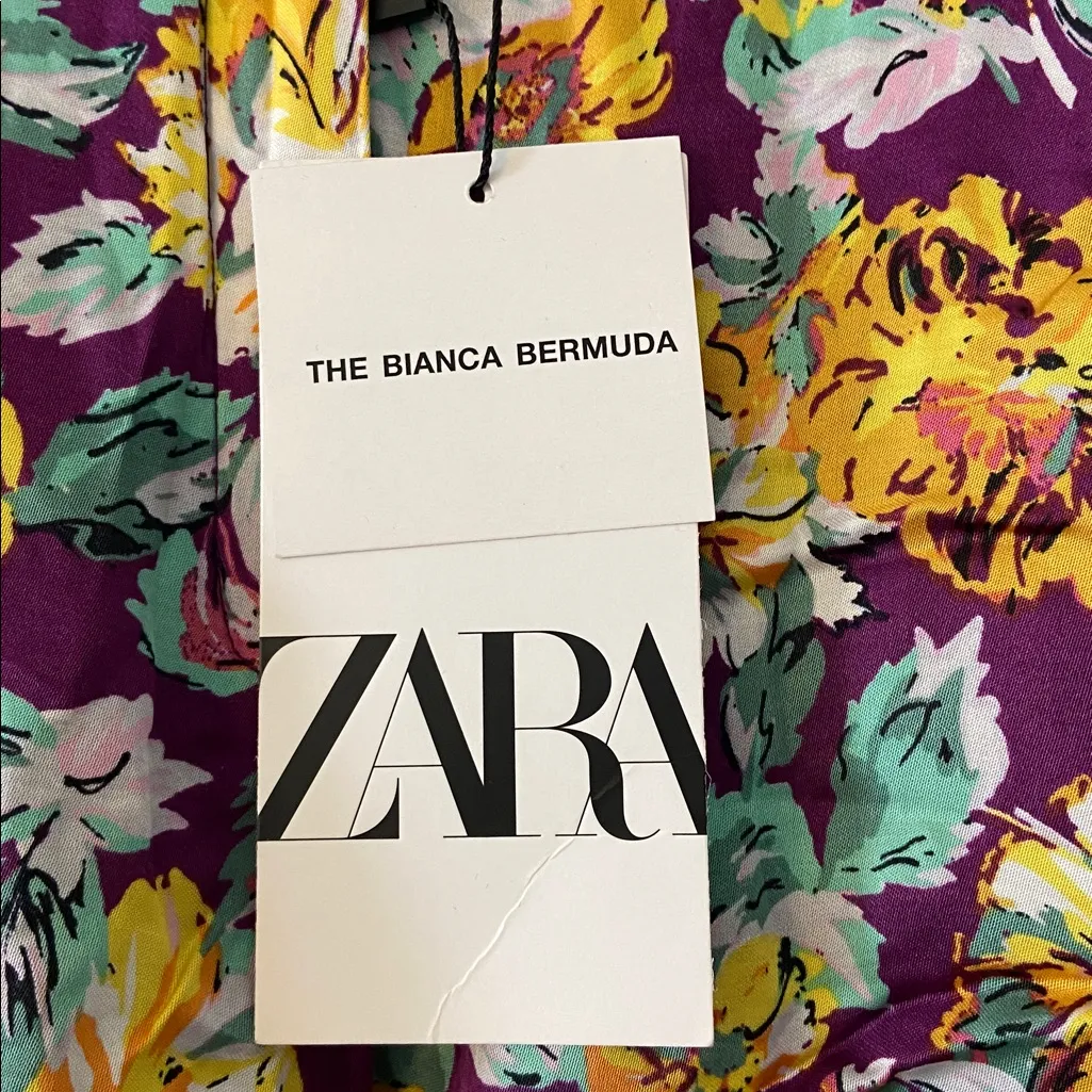 Zara The Bianca Bermuda Multicolor Floral size XS brand new inseam 10”waist 26” - Image 2