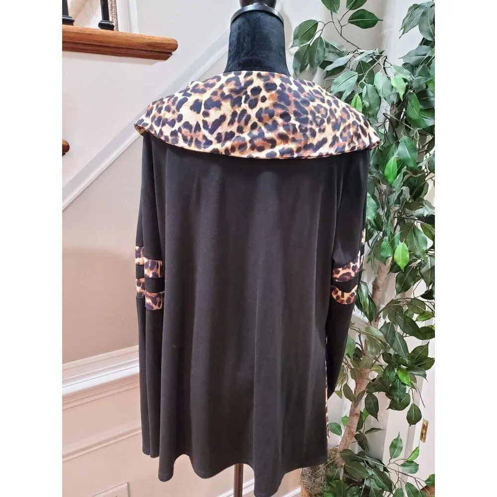 Women Multicolor Cotton Cowl Neck Long Sleeve Pullover Casual Sweater Size 2XL - Image 8