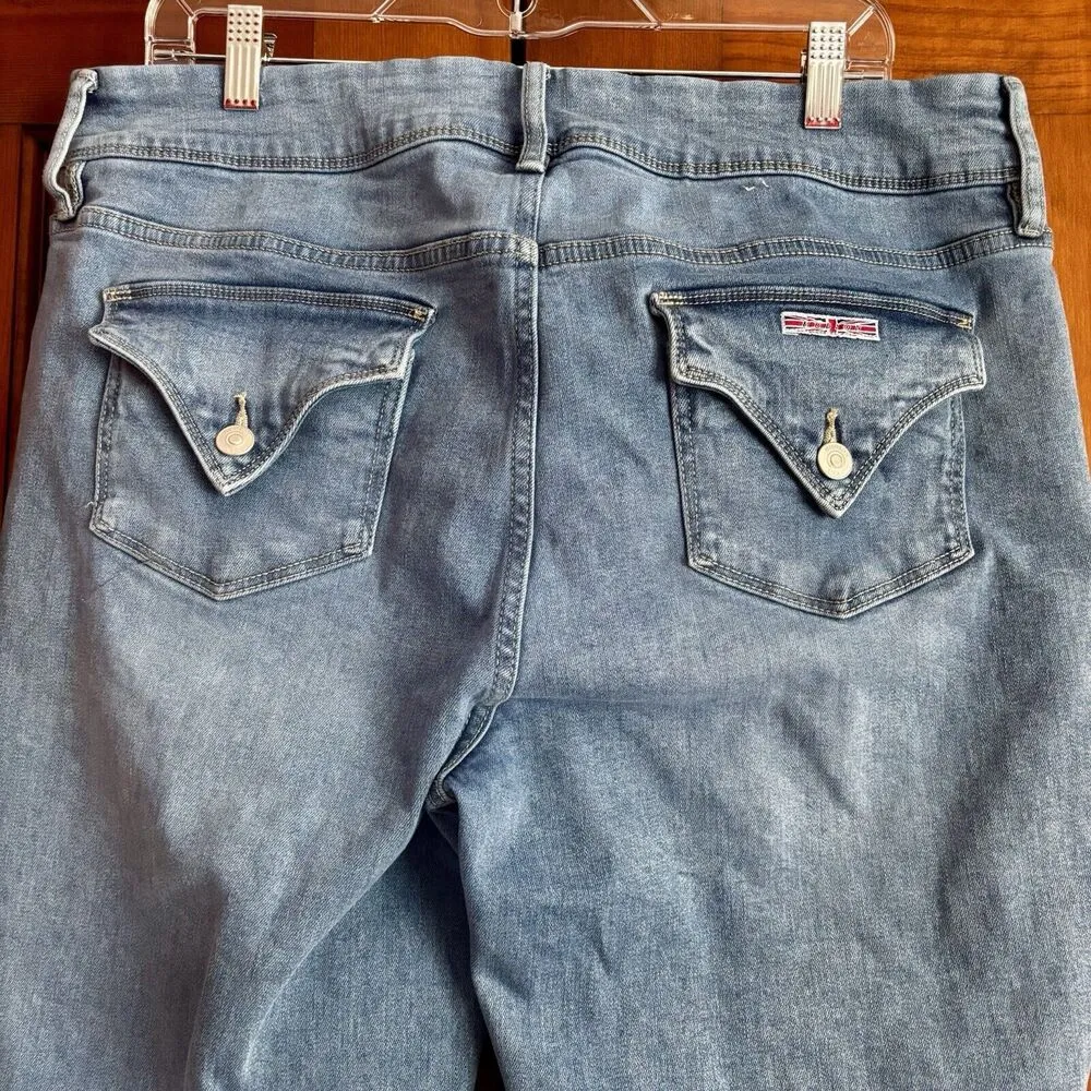 Hudson Midrise Straight Leg Blue Denim Jeans Women's Size 14 Festival Casual - Image 4