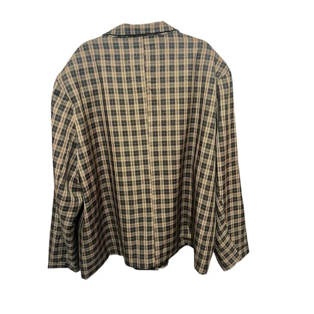 Pretty Little Thing Jacket Womens 26W Rust Plaid Checked Oversized Blazer - Image 2