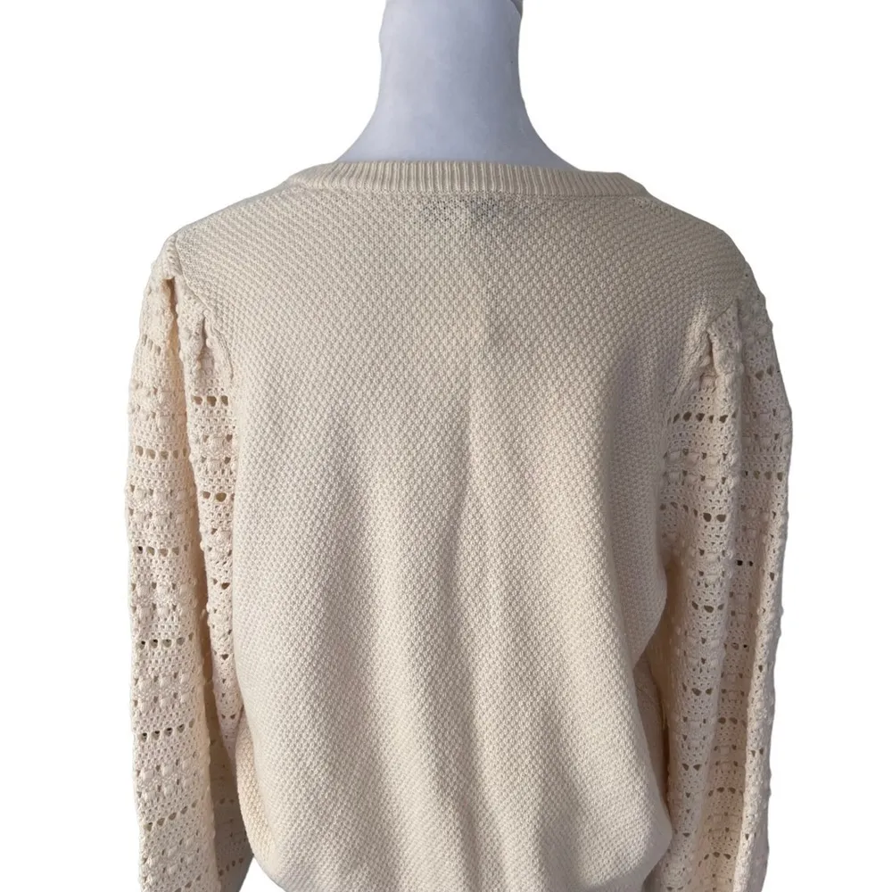 Madewell - NWT Bobble-Sleeve Pullover Lightweight Wool Blend Sweater Sz L - Image 7