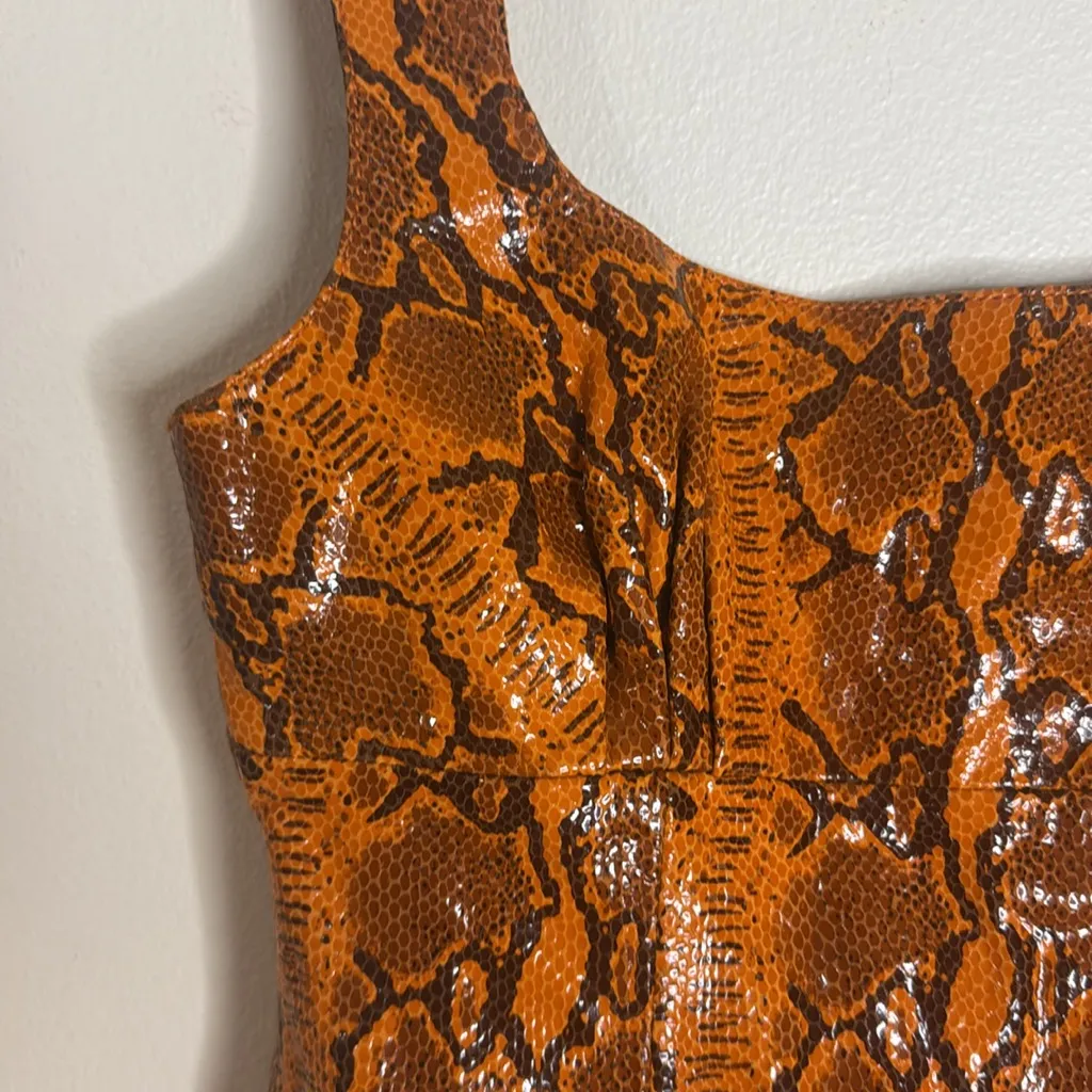 GRLFRND Romi Mini Dress in Orange Black Snake size small revolve - Image 6