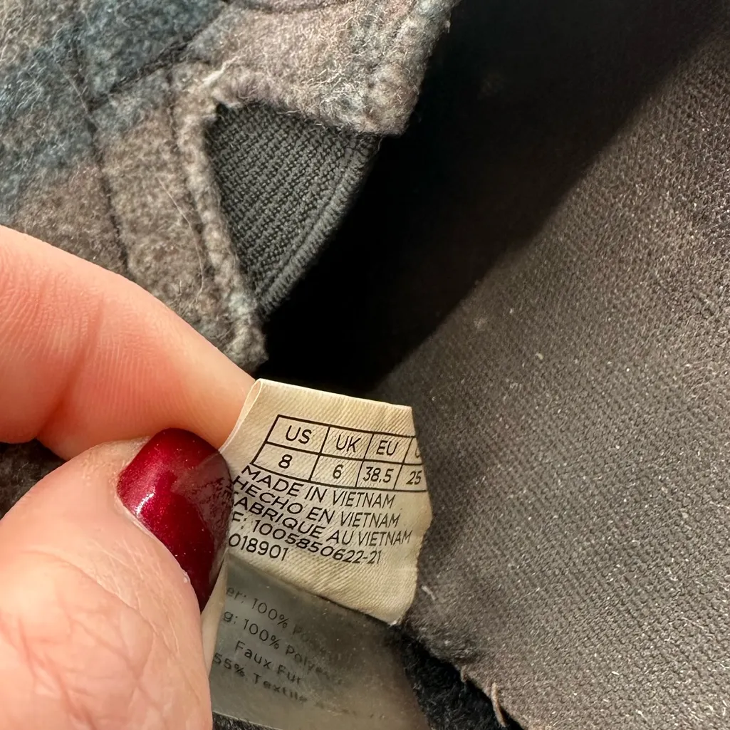 Toms Alpargata Fur Lined Black Ombre Slip On Flat Loafers - Image 9