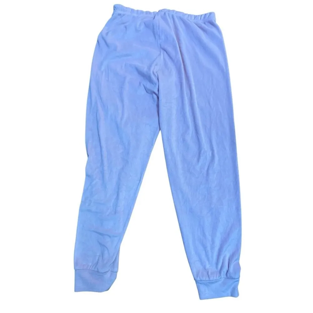 Juicy Couture Womens Light Pink Velour sleep-ware Lounge Pants Sequin “Juicy” Sz - Image 2