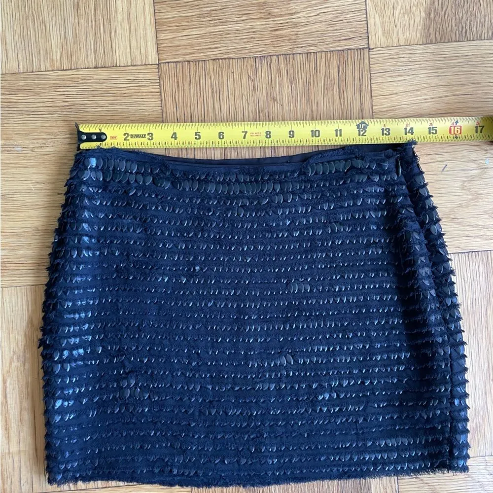 Zara Woman navy/black chiffon and sequin covered mini skirt XS/S party/festive - Image 4