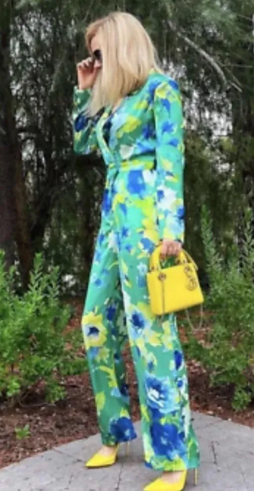 Zara Floral Print jumpsuit bloggers favorite medium - Image 3