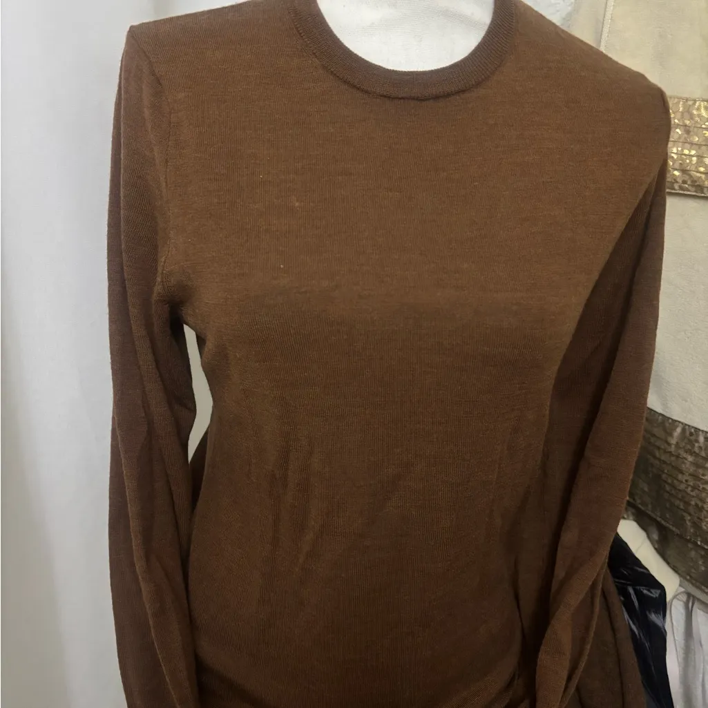 J. Crew Factory Women's Tan Crew Neck Sweater Brown Size L - Image 3