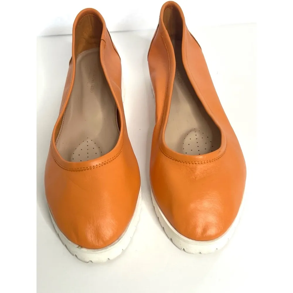 Andrea Carrano Orange Doll Ballerina Rubber Sole Shoes Sz 10 Women - Image 4
