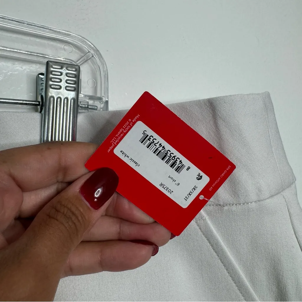 NWT Spanx On The‎ Go Silver Lining 6" Shorts In Classic White 20375R Size 3X - Image 8
