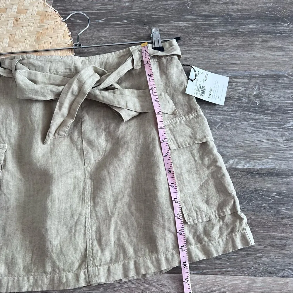 Nwt Bella Dahl‎ 100% linen Cargo mini skirt in palm green size M womens - Image 4