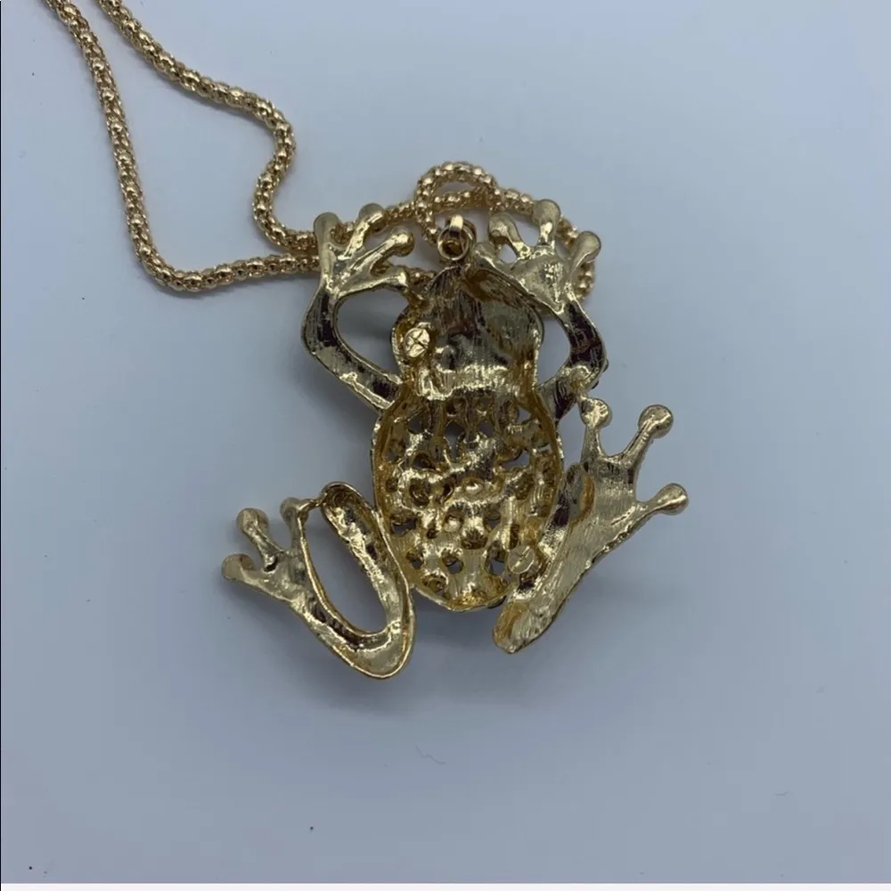 New reddish&pink frog rhinestone fashion necklace - Image 5