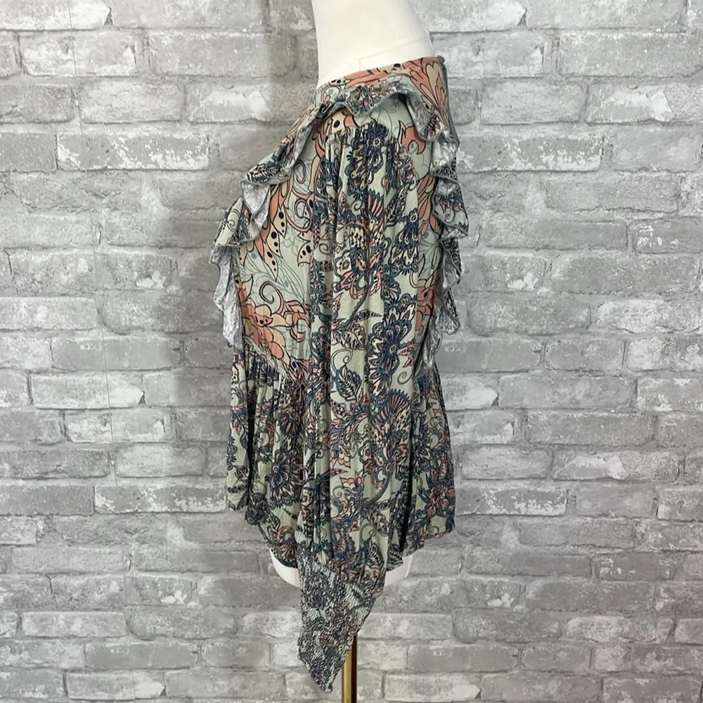 Bl^nk Anthropologie Moira Ruffled Peplum Top - Image 5