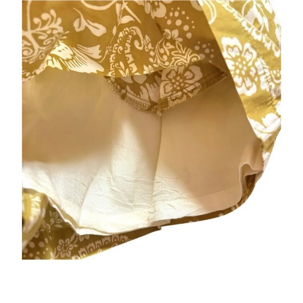 Maeve Anthropologie Womens Pleated Poplin Shorts Size 6 Chartreuse Floral - Image 7