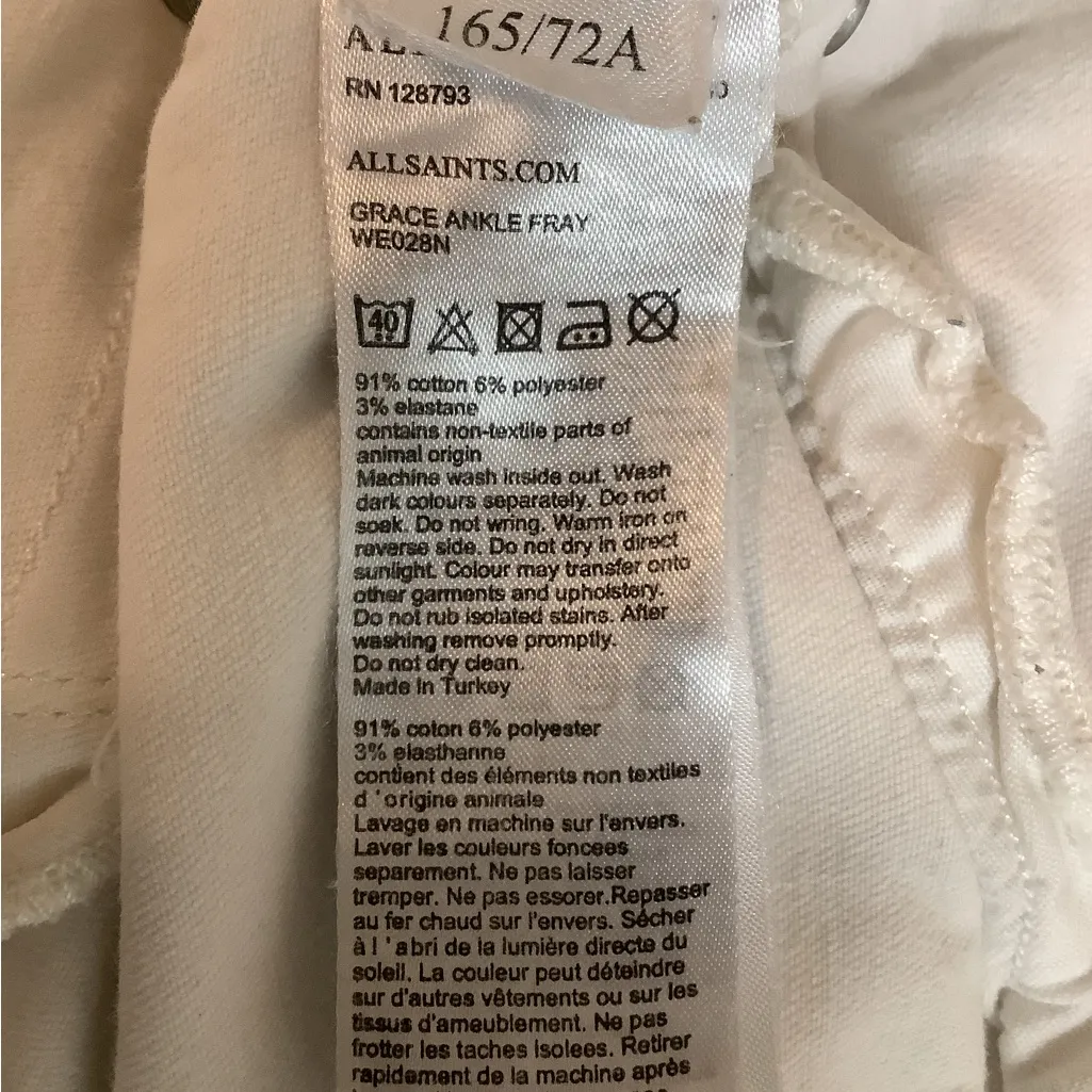 AllSaints Size 29 Grace Women's White Distressed Jeans. Preloved - Image 9