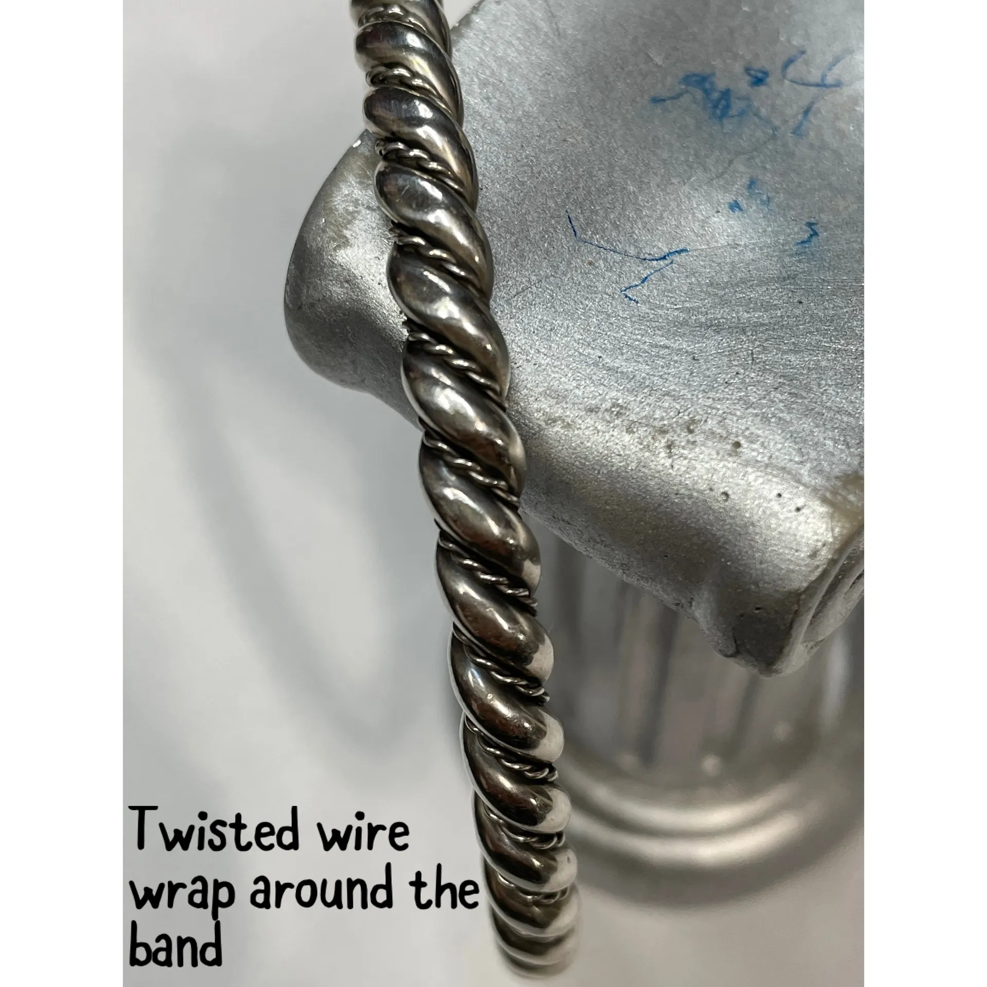 925 Sterling Silver Solid & Heavy Twisted Band Bangle Bracelet - Image 6