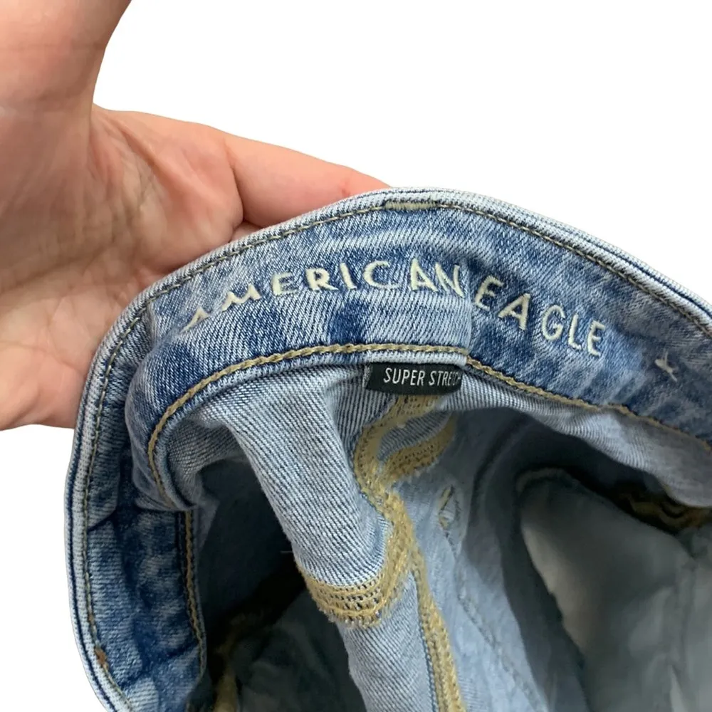 American Eagle Super Stretch Curvy Hi-Rise Shortie Distressed Cutoff Jean Shorts - Image 2