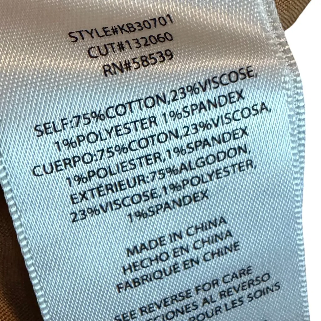 Kut From The Kloth Tan Corduroy Pants Wide Leg Cropped Length Camel Size 6 Women - Image 10