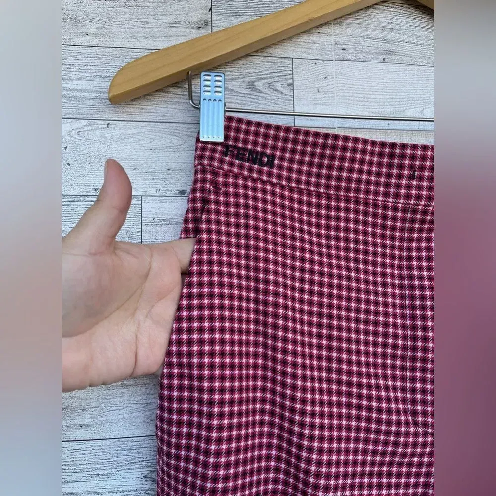 FENDI
Houndstooth Virgin Wool Pants In jelly size 36/4 - Image 6