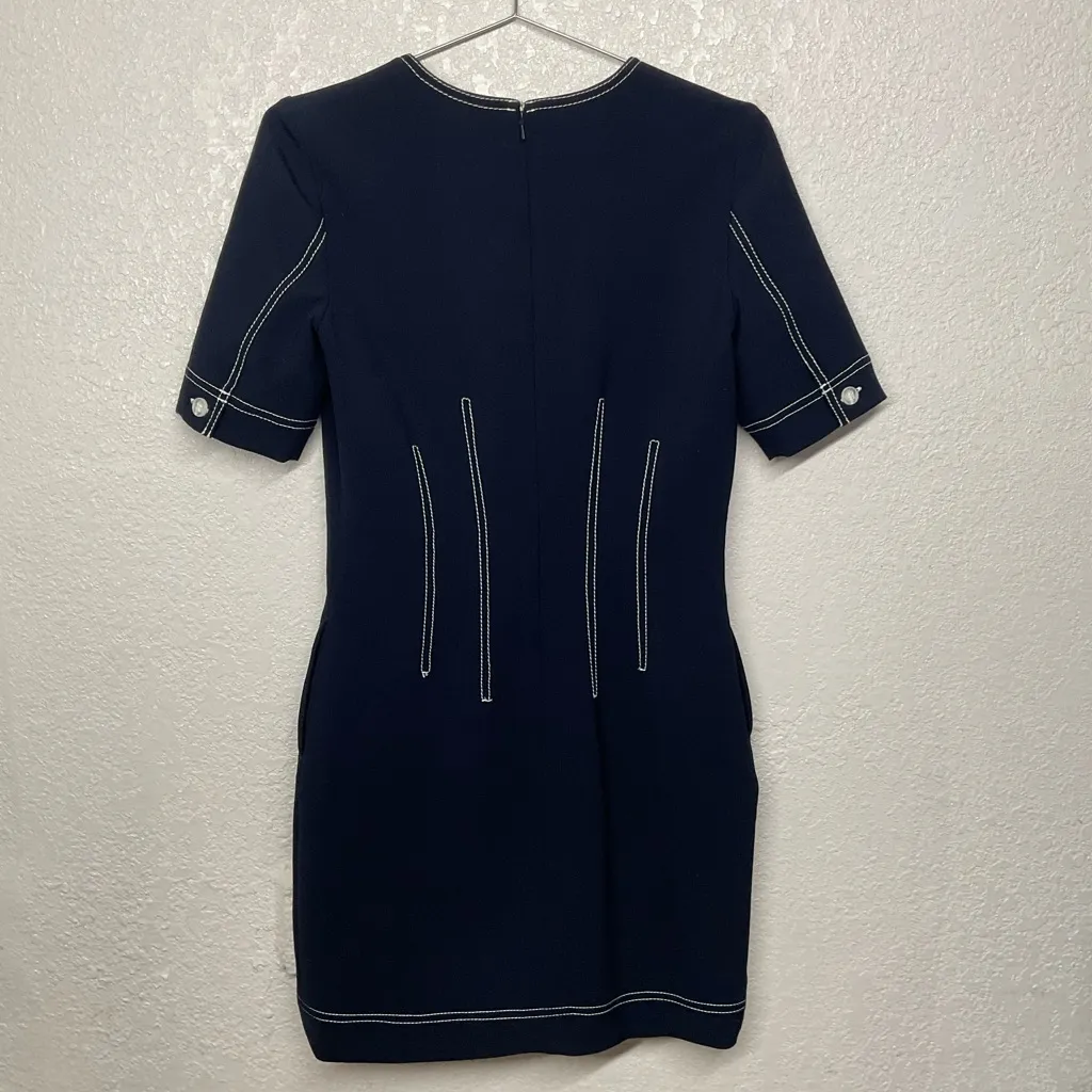 Veronica beard Mikel Navy/white stitch mini dress Size 0 - Image 6