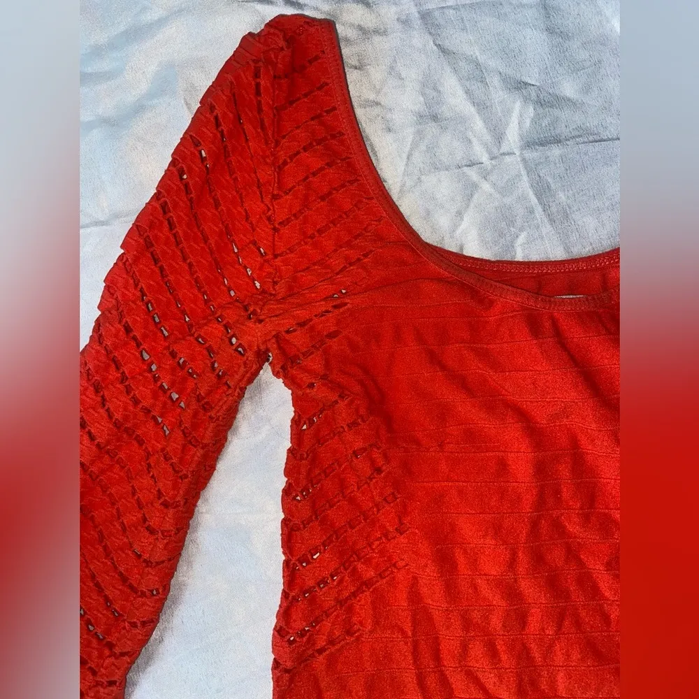 red y2k cut-out fitted top - Image 6