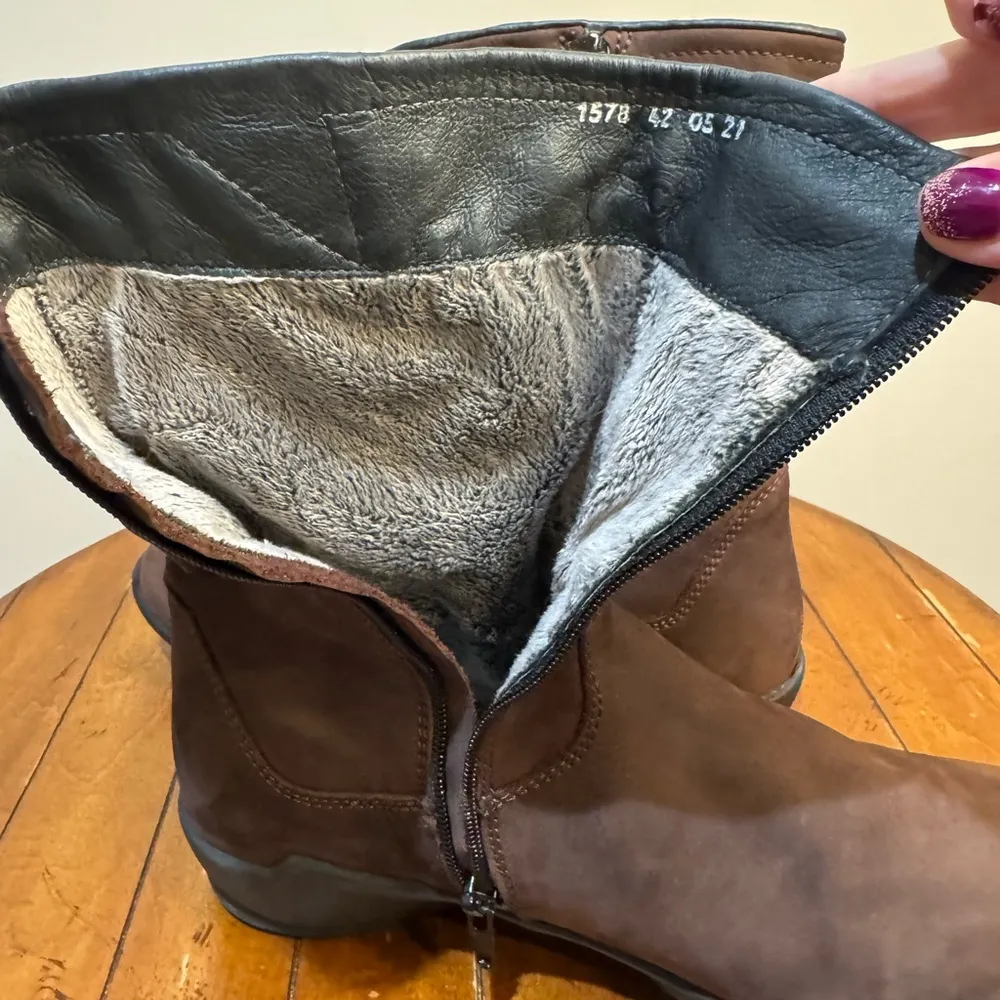 Wolky‎ Sole Water Resistant Brown Nubuck Leather zip Up Boots sz 42 US 11 - Image 11