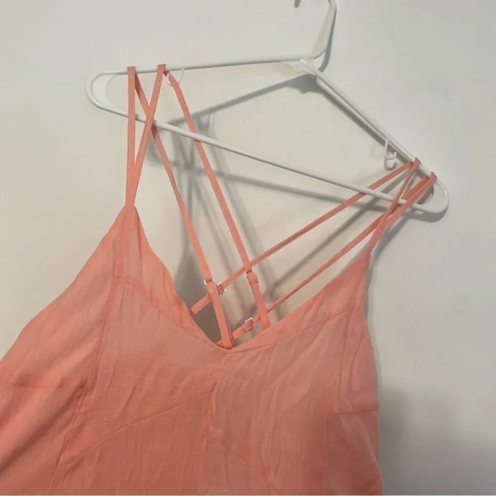 NEW NWT RED BY BKE BUCKLE Strappy Woven Tank Top Solid Pink V-Neck Sleeveless M - Image 7