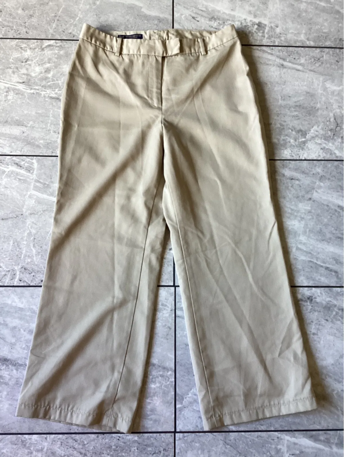 Brooks Brothers 346 Caroline Fit Khaki Cropped 100% Wool Pants Size 8 - Image 1