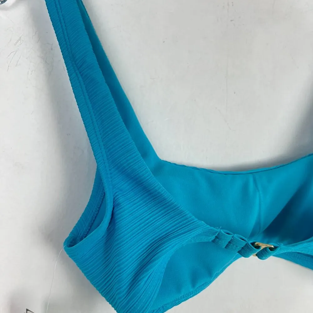NWT Salt + Cove Variegated Ribbed Bralette Bikini Top Blue Size XL NEW - Image 7