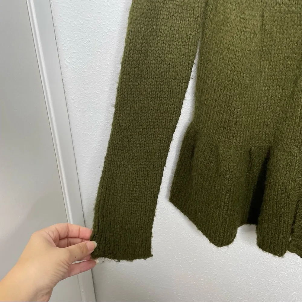Free People Military Green Button Down Sweater size S - Image 5