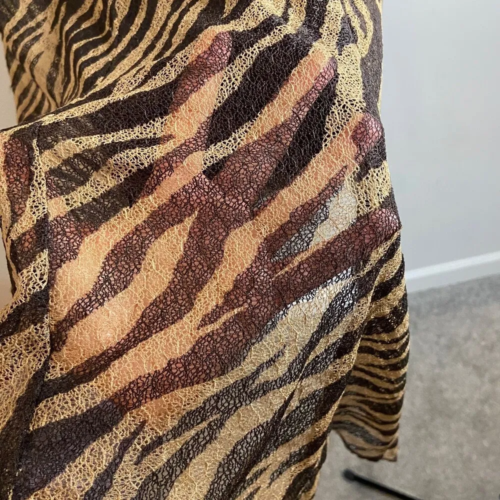 Chicos Lace Animal Tiger Print Maxi Skirt Size 2 (Med) - Image 3