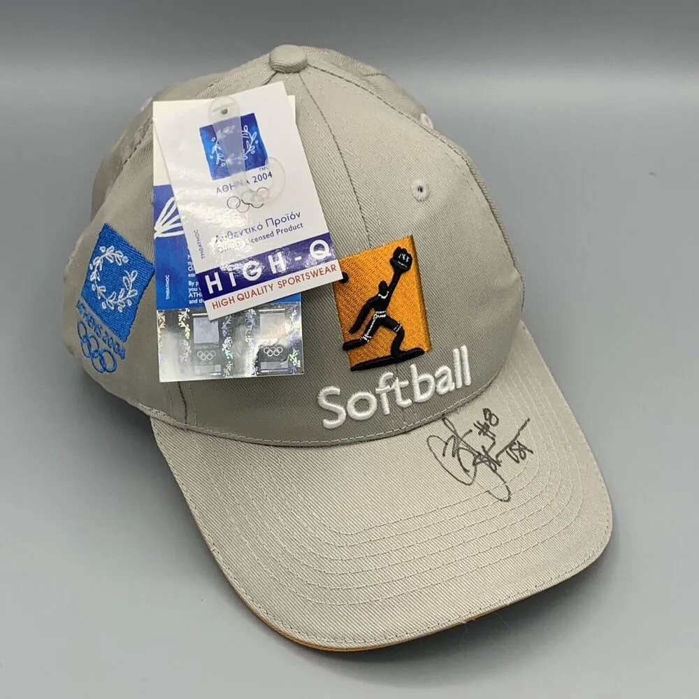 2004 Olympic Softball Cap Signed Cat Osterman Baseball Hat Gold Texas LongHorn Size 0 - Image 2