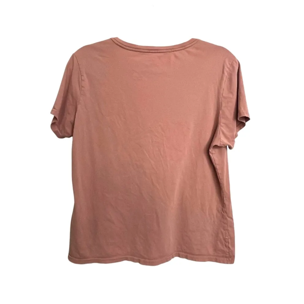 Pact T-Shirt Womens Large Rust Clay Pink Softspun V-Neck Organic Cotton - Image 2