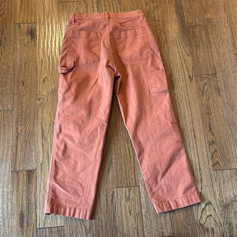 Gap orange carpenter crop jeans size 6 - Image 9
