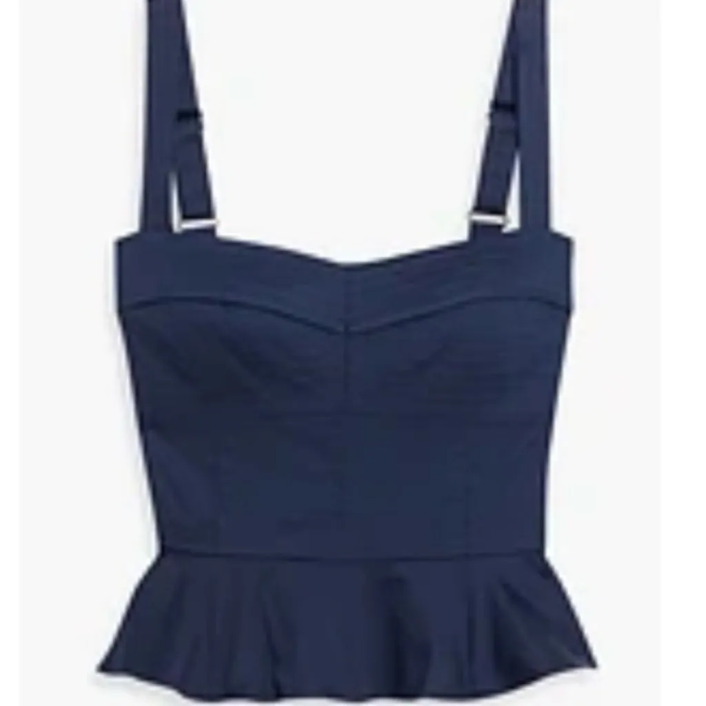 Veronica Beard Navy Blue Crop Top - Image 2