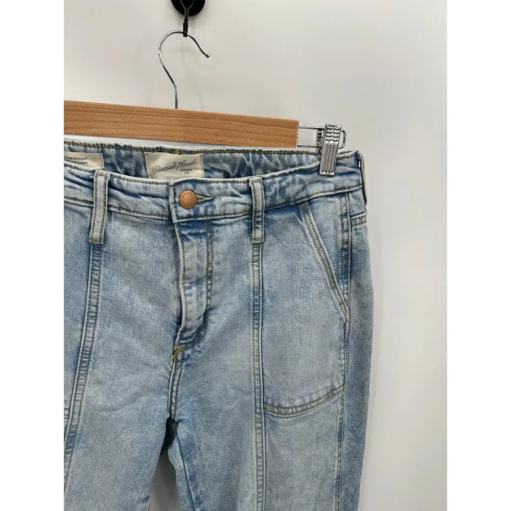 Universal Thread Jeans Women 4/27 Blue Light Wash Denim High Rise Slim Straight - Image 4