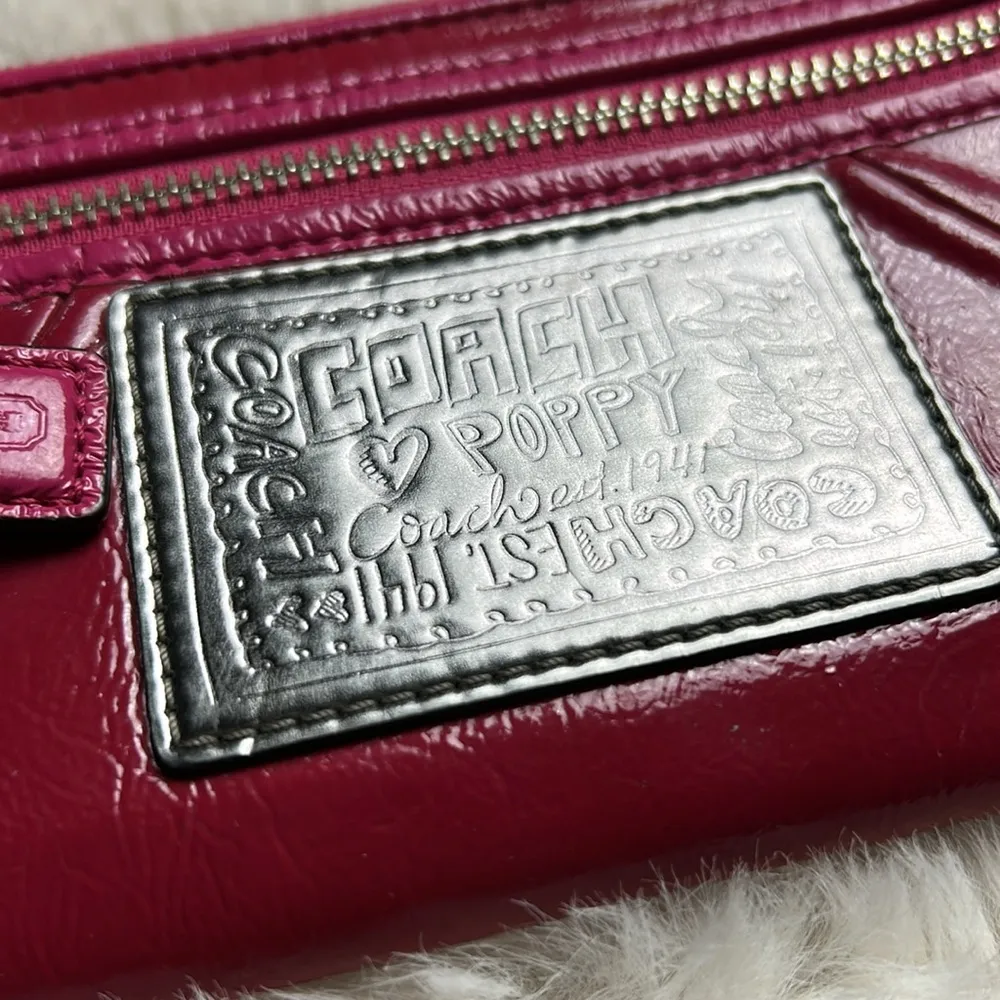 Coach Poppy Pink Leather Wristlet - Image 10