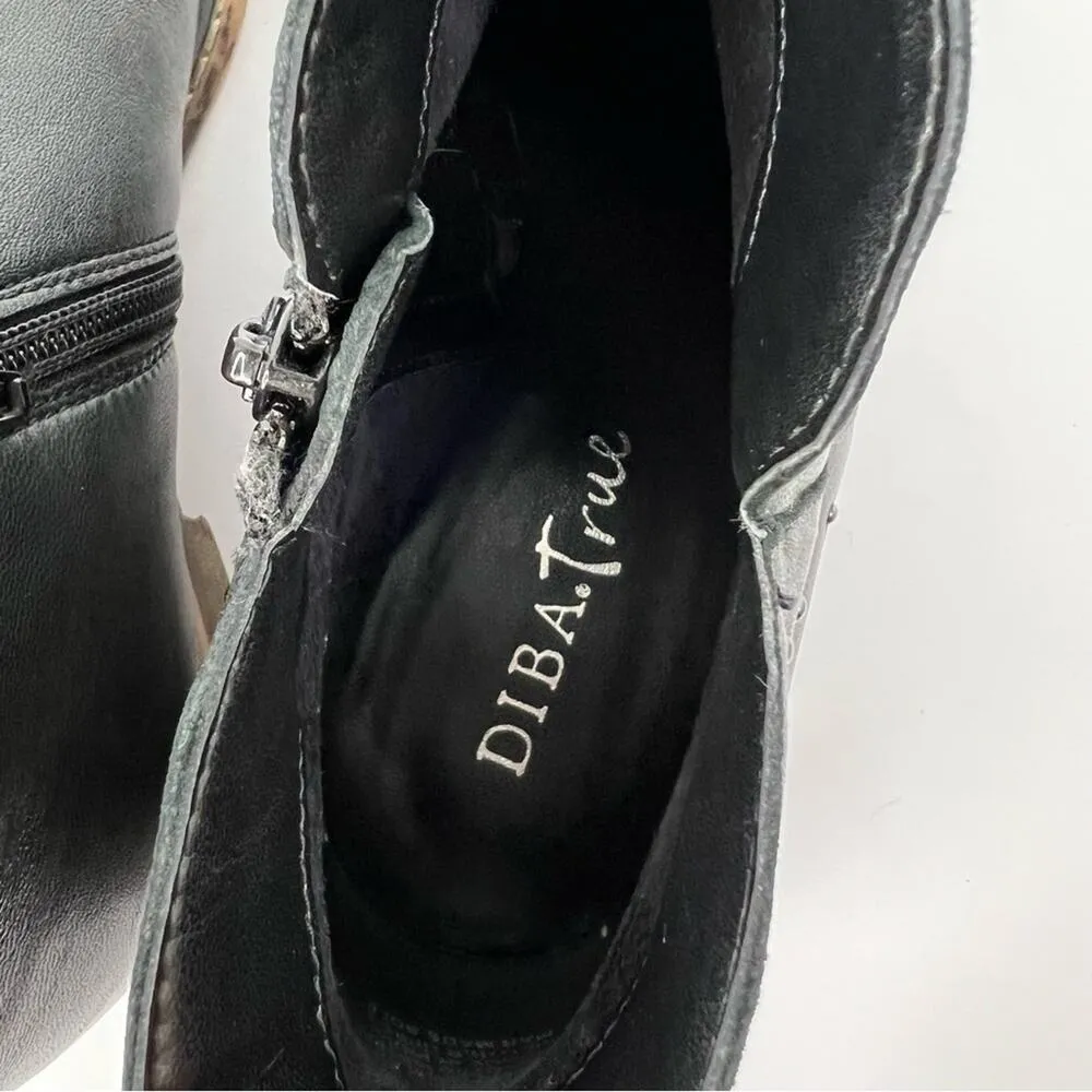 Diba True Rose Water women's 8 ankle boots black leather studded zip bootie - Image 9