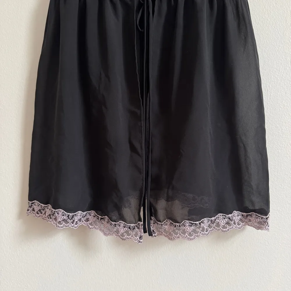 Victoria’s Secret Babydoll Slip Dress Size XS Floral Lace Black Pink Dainty Y2K - Image 4