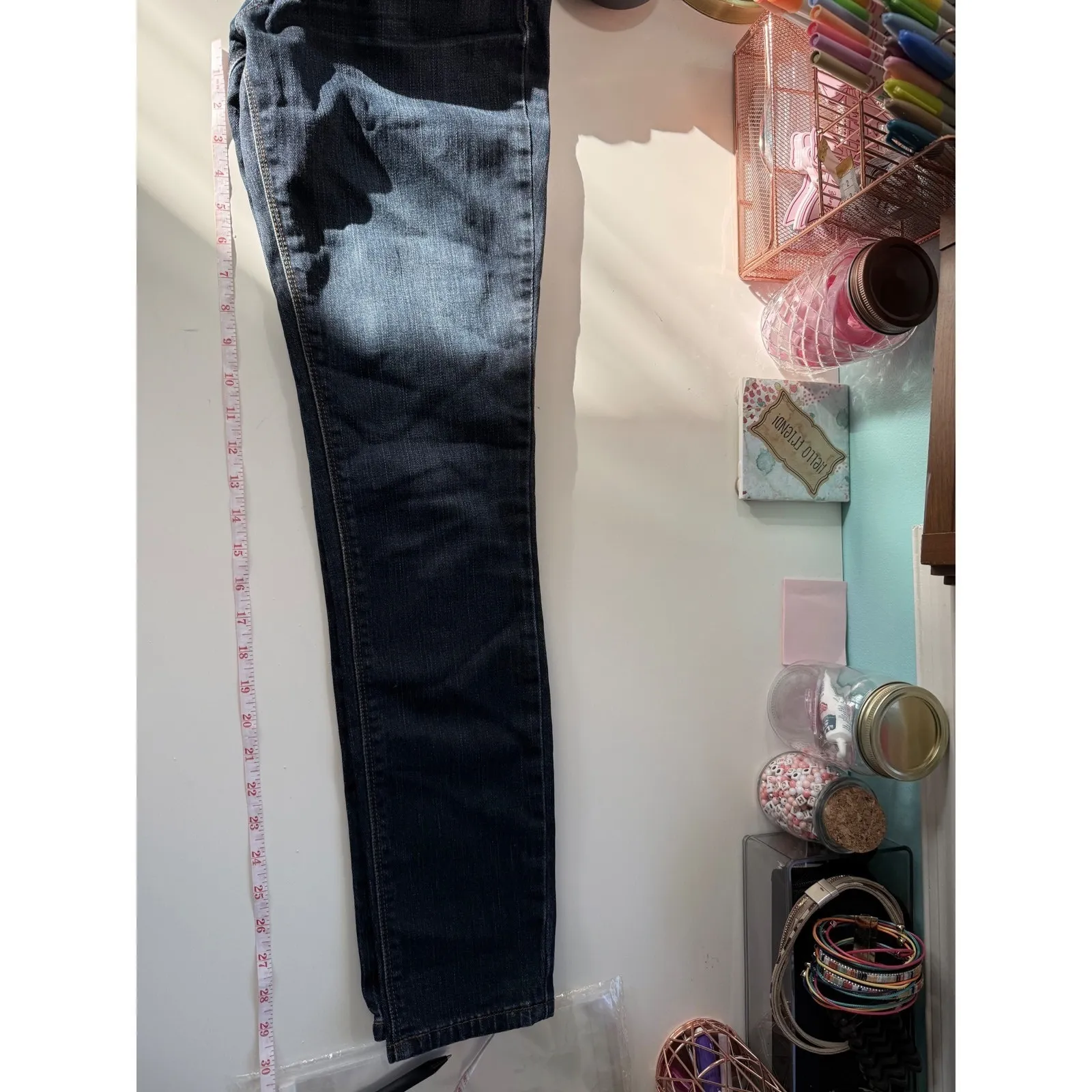 Free People High Rise Skinny Jeans Dark Wash Women's Size‎ 27 - Image 8