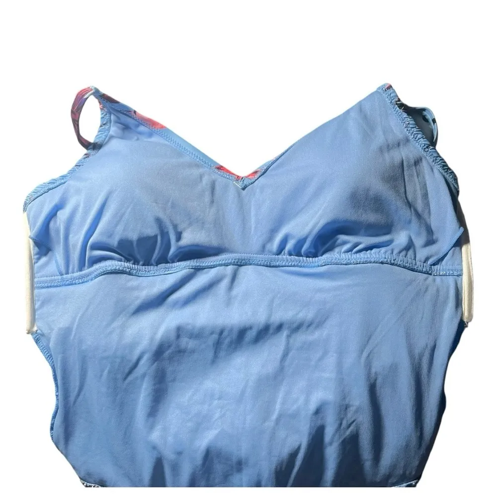 Jessica Simpson Bathing Suit Women’s Size Large One Piece Blue Pink‎ Swimsuit - Image 10