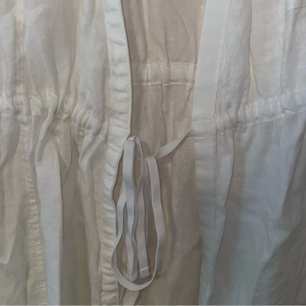 Athleta Playa Wrap Dress White Linen Size 8 - Image 4
