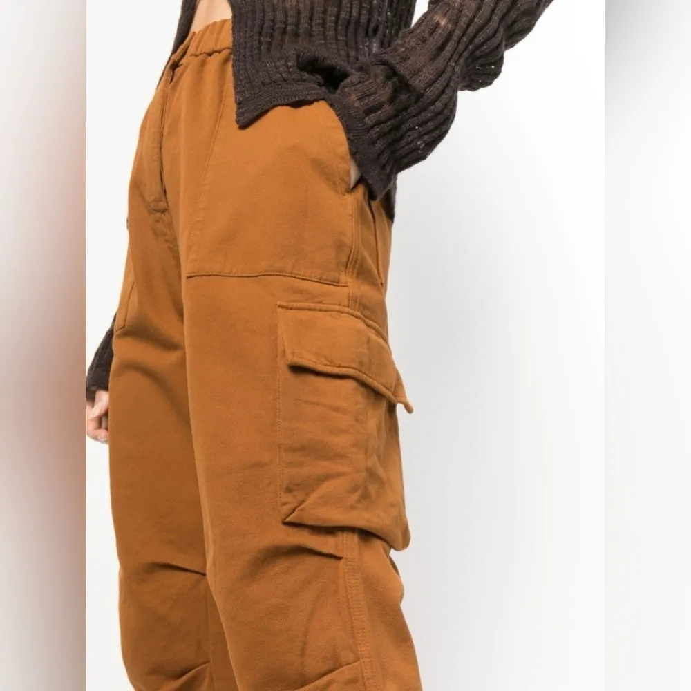 NEW Forté Forté Tapered Cotton Cargo Trousers Camel Brown sz 0 - Image 2