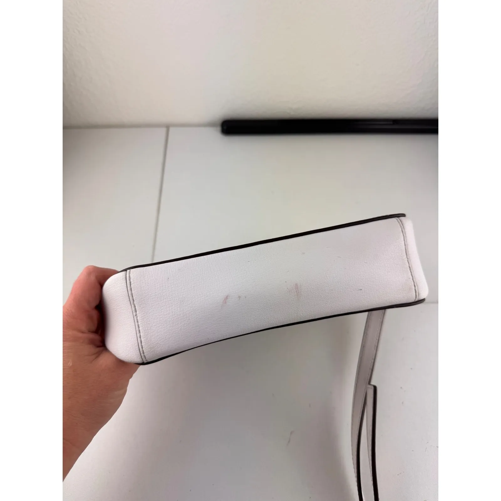 Kate Spade New York Harper Leather Crossbody Bag White Adjustable Strap - Image 11