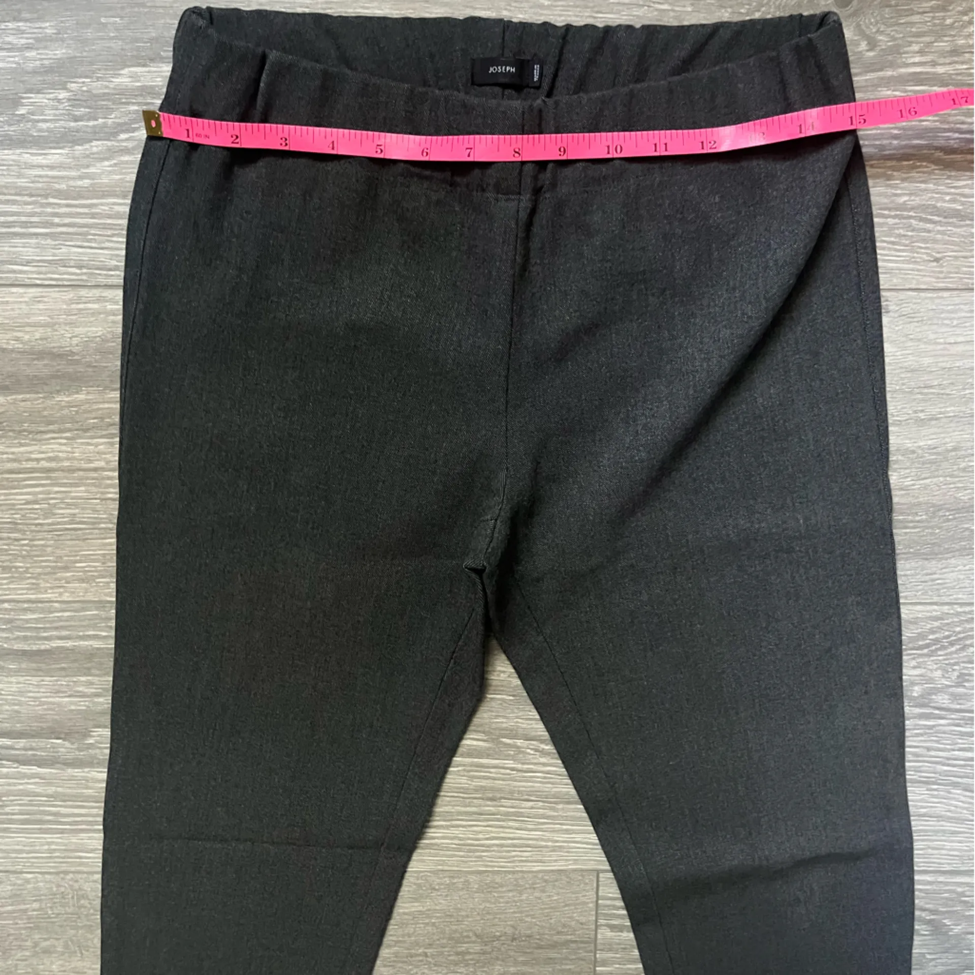 Joseph Charcoal Gray Viscose Cotton Career Casual Pull On Leggings Pants Size L - Image 7